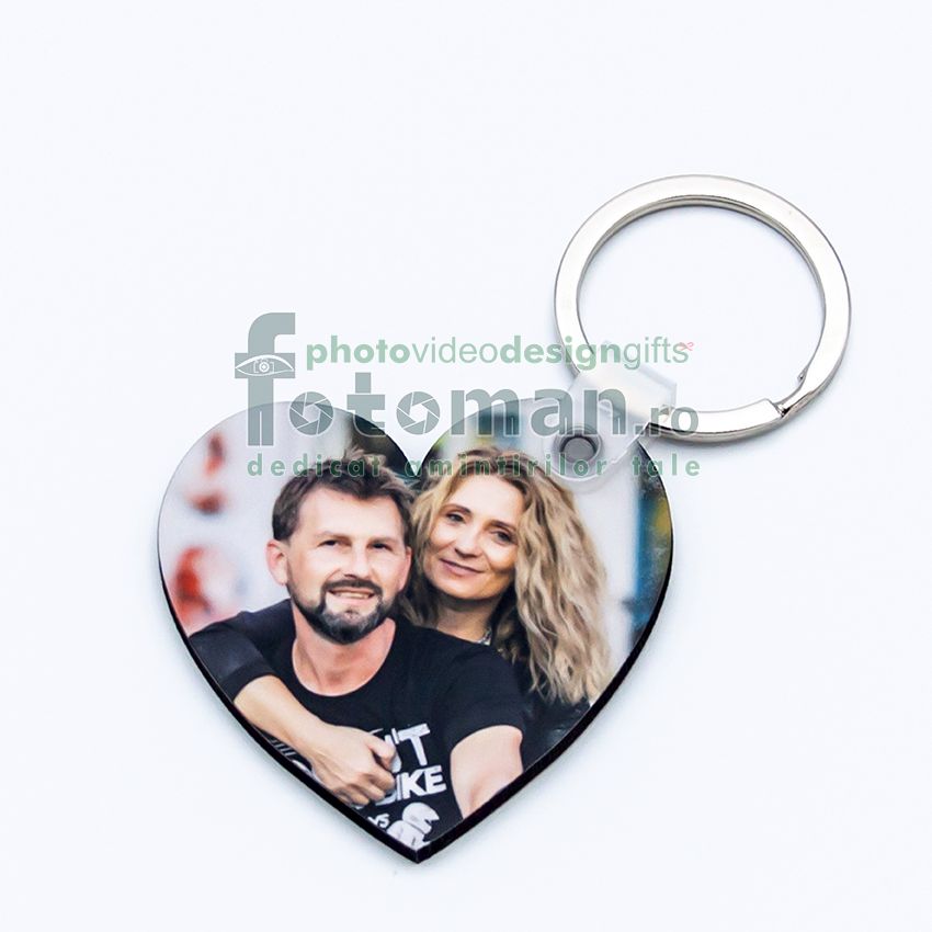 Breloc inima personalizat -lemn