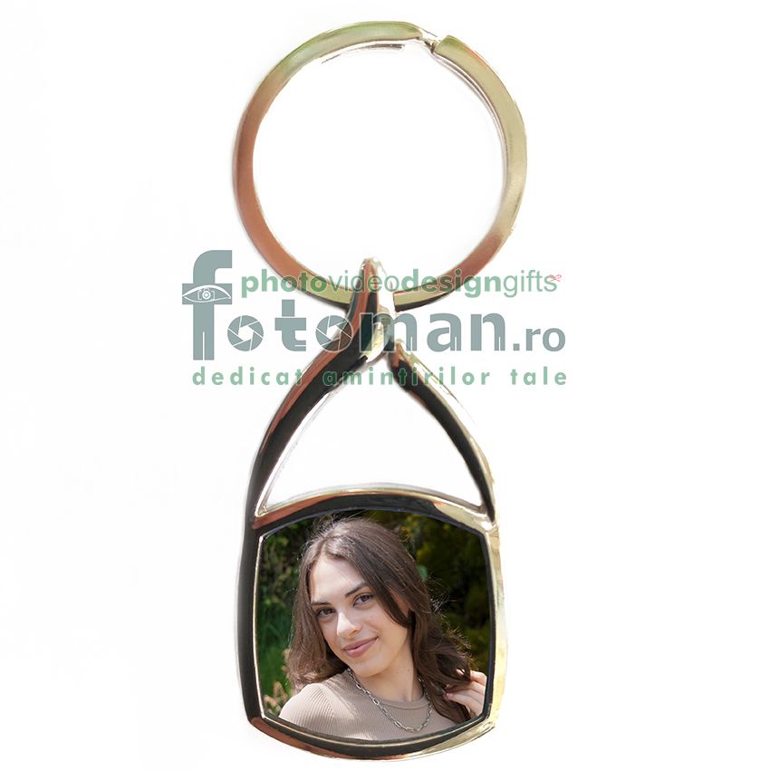 Breloc metalic personalizat-patrat