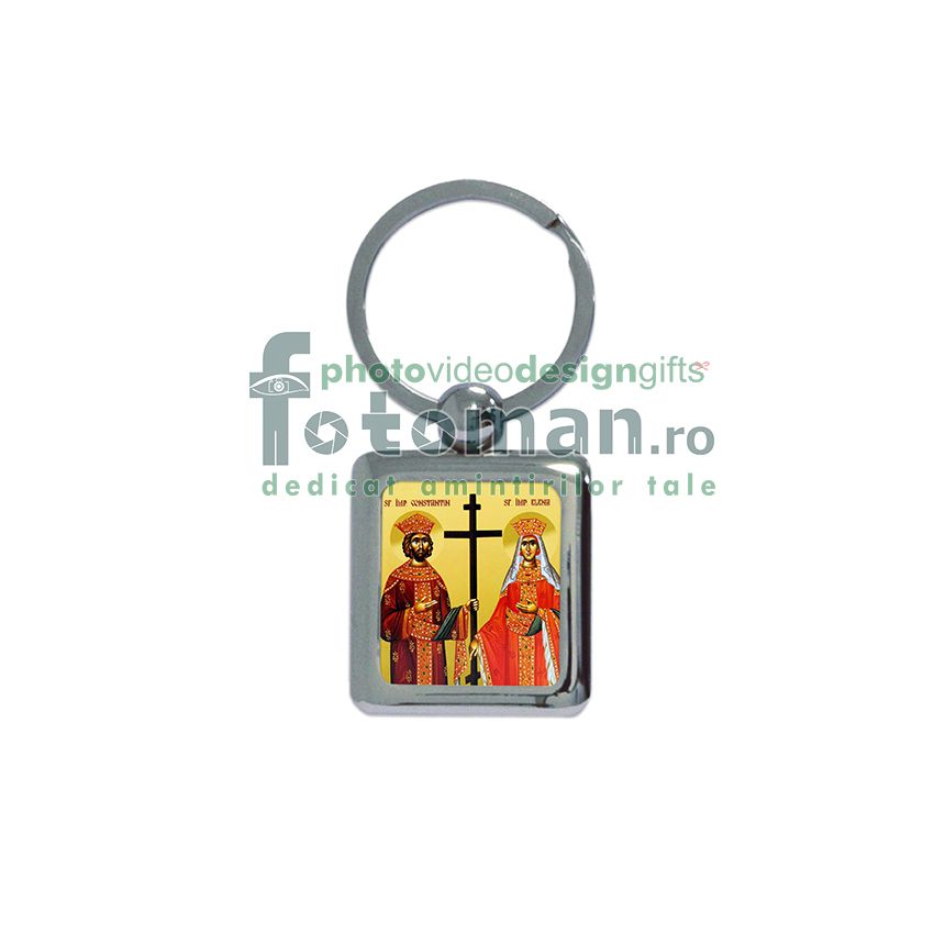 Breloc metalic personalizat-patrat