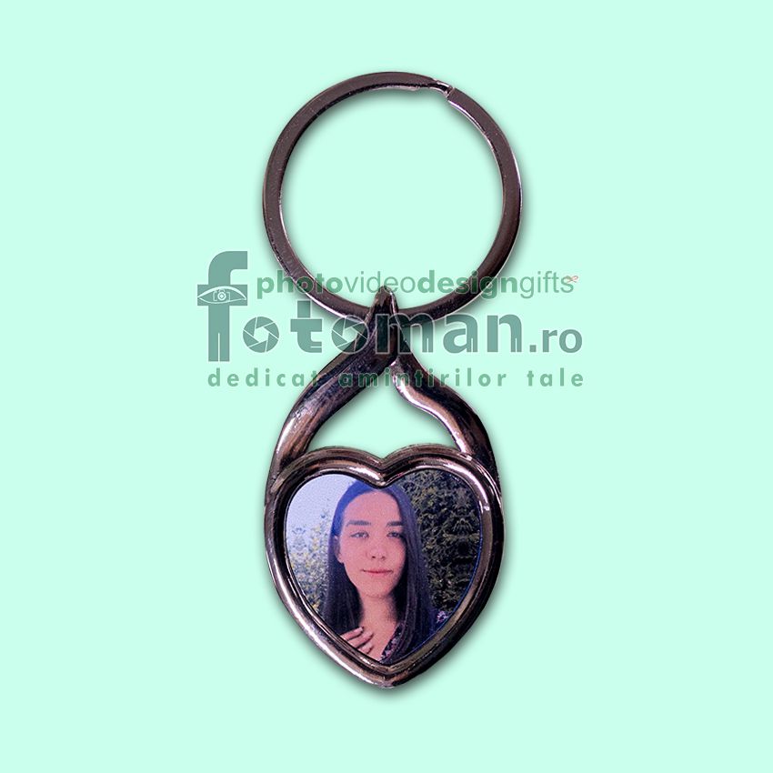 Breloc personalizat metalic-inima