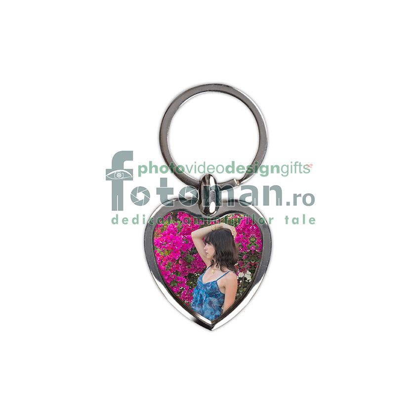 Breloc personalizat metalic-inima