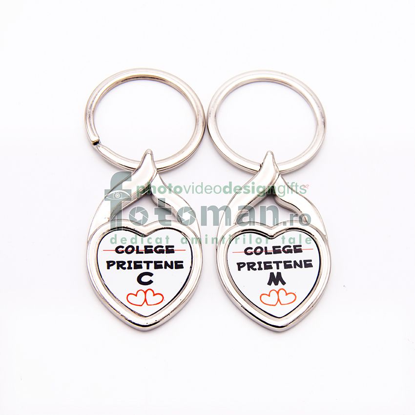 Breloc personalizat metalic-inima