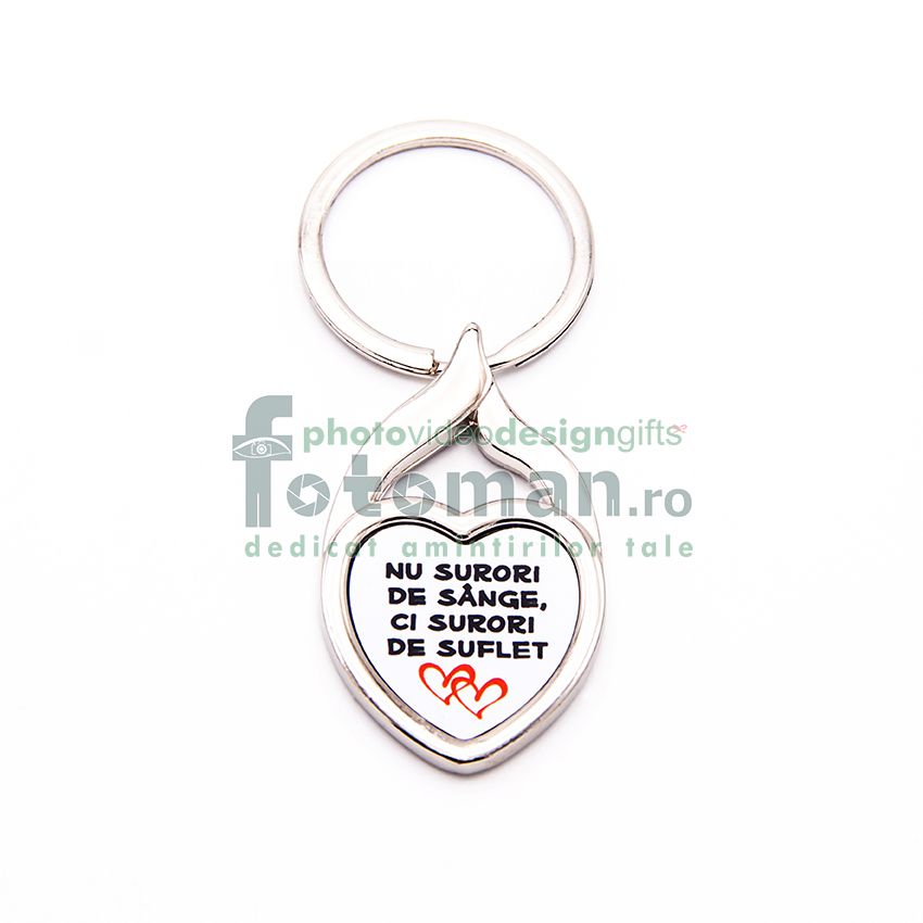 Breloc personalizat metalic-inima