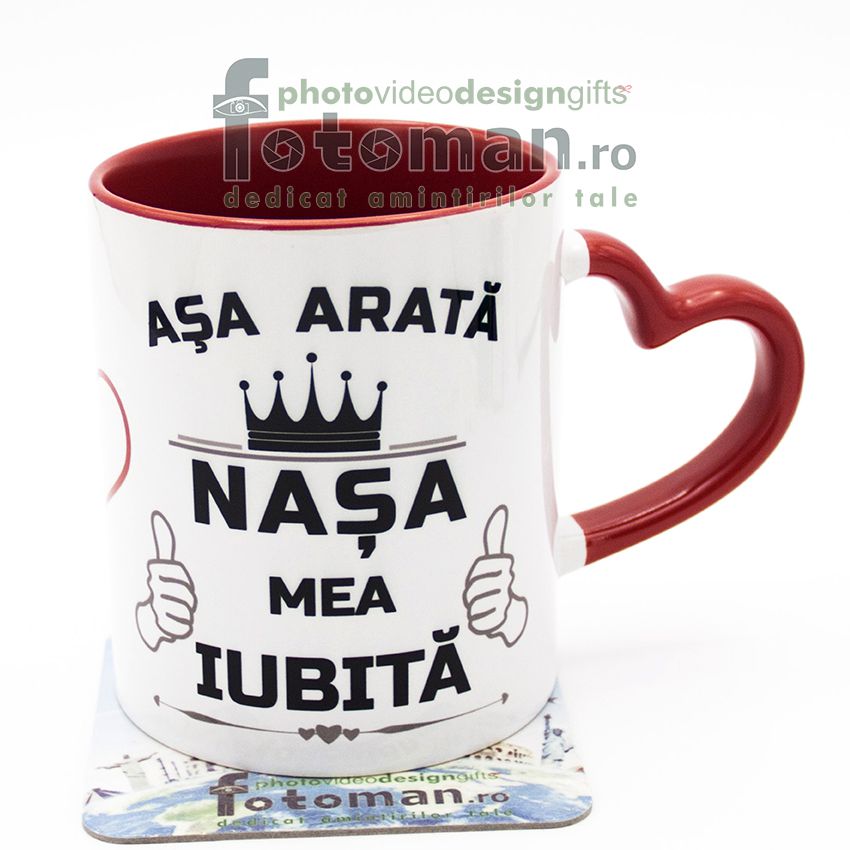 Cana alba interior rosu toarta inima