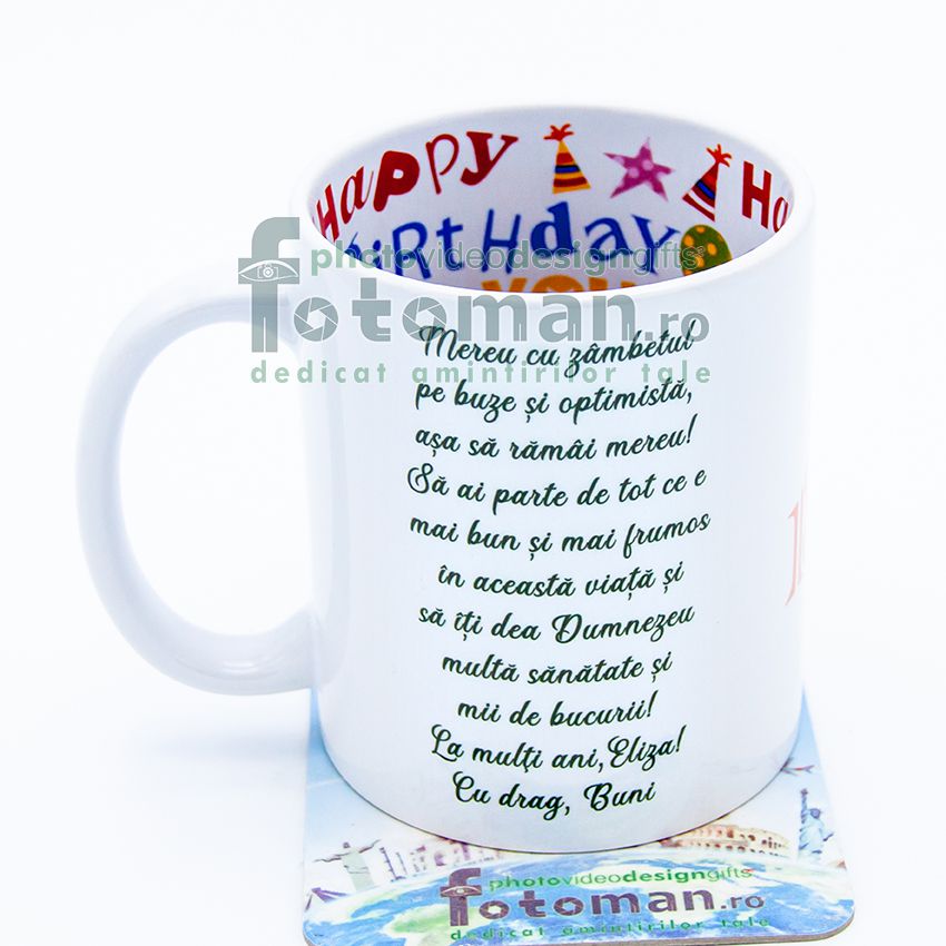Cana personalizata Happy Birthday