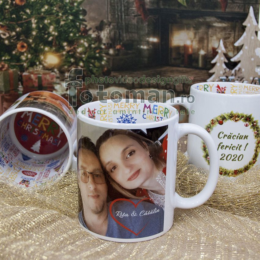 Cana personalizata Merry Christmas