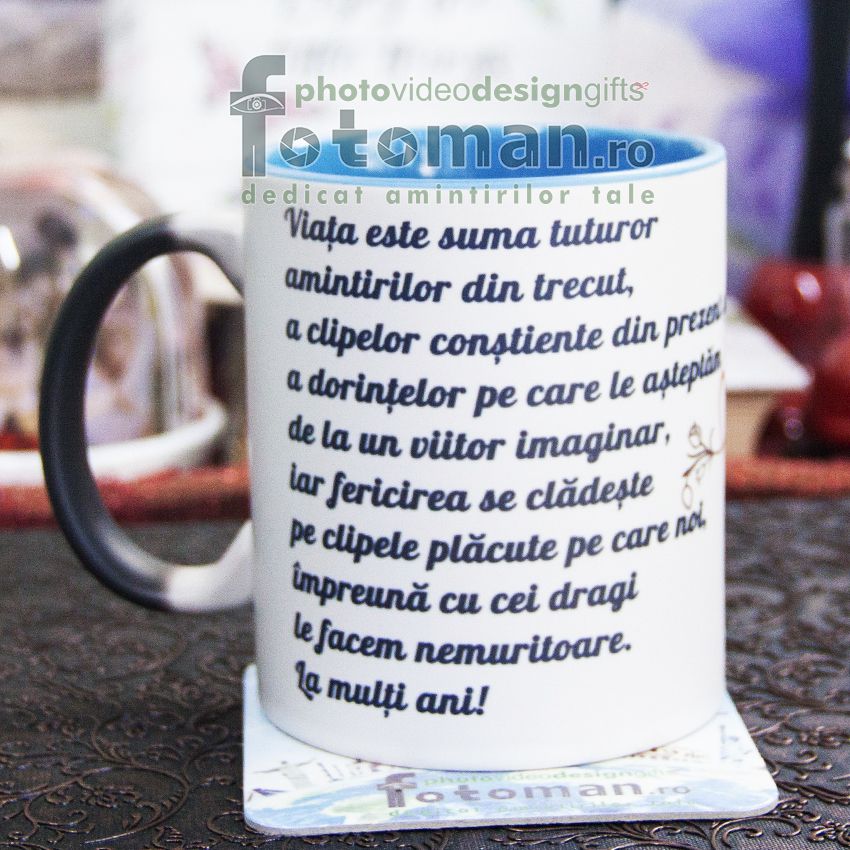 Cana termosensibila neagra cu interior albastru