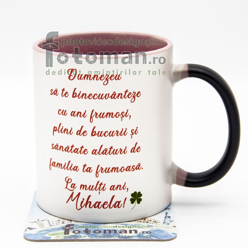 Cana termosensibila neagra cu interior roz