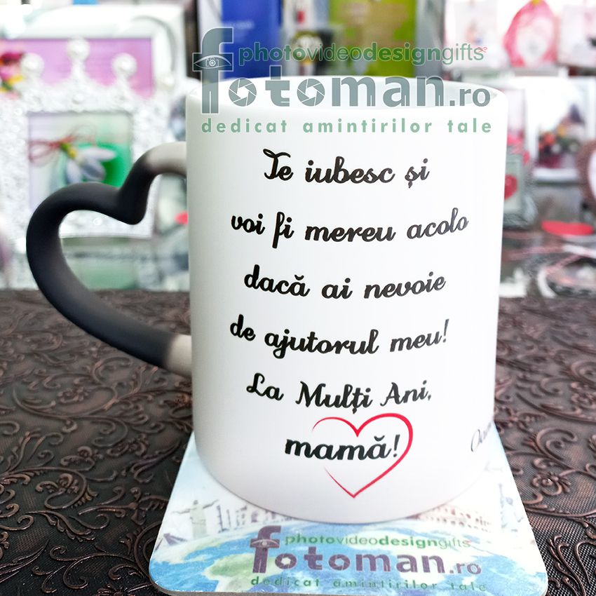 Cana termosensibila neagra-interior albastru, toarta inima