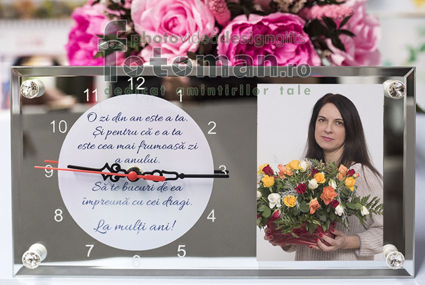 Ceas de birou- sticla