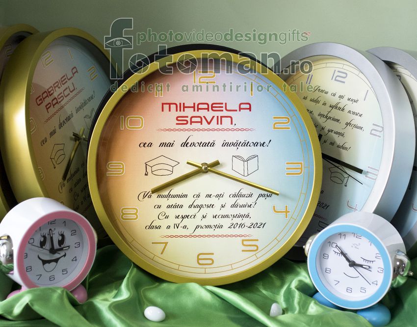 Ceas personalizat de perete-cu mesaj