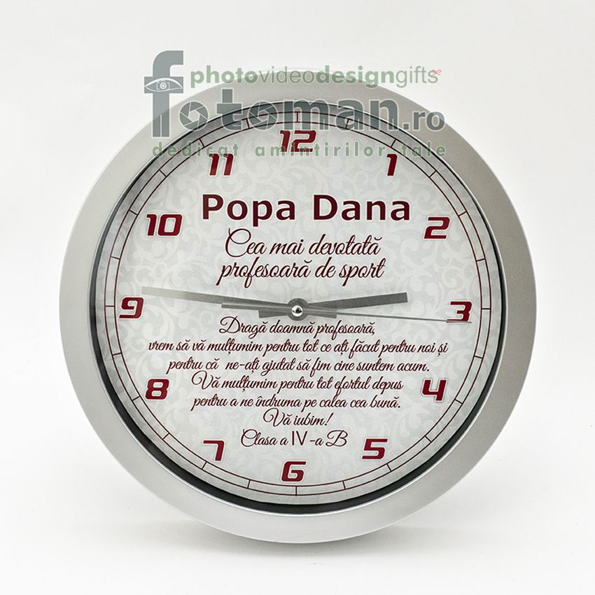 Ceas personalizat de perete-cu mesaj