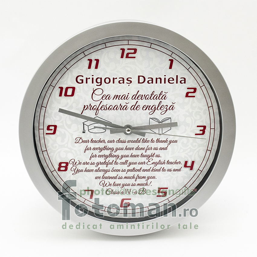 Ceas personalizat de perete-cu mesaj