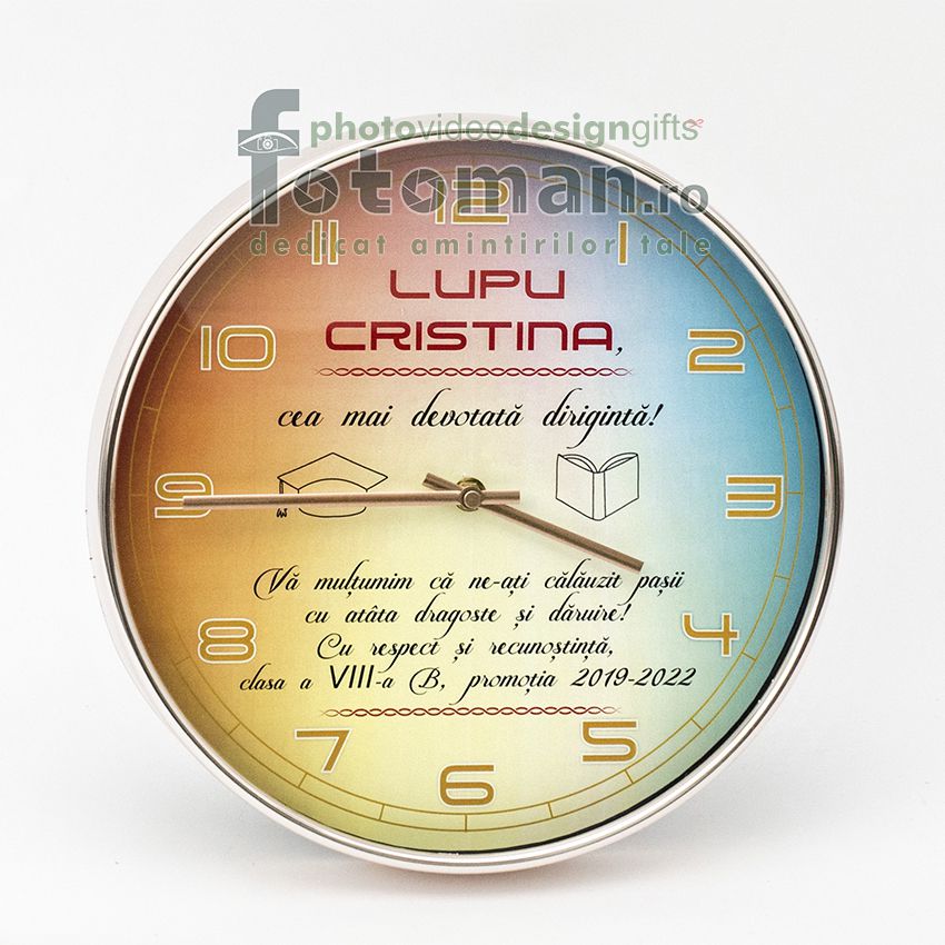Ceas personalizat de perete-cu mesaj