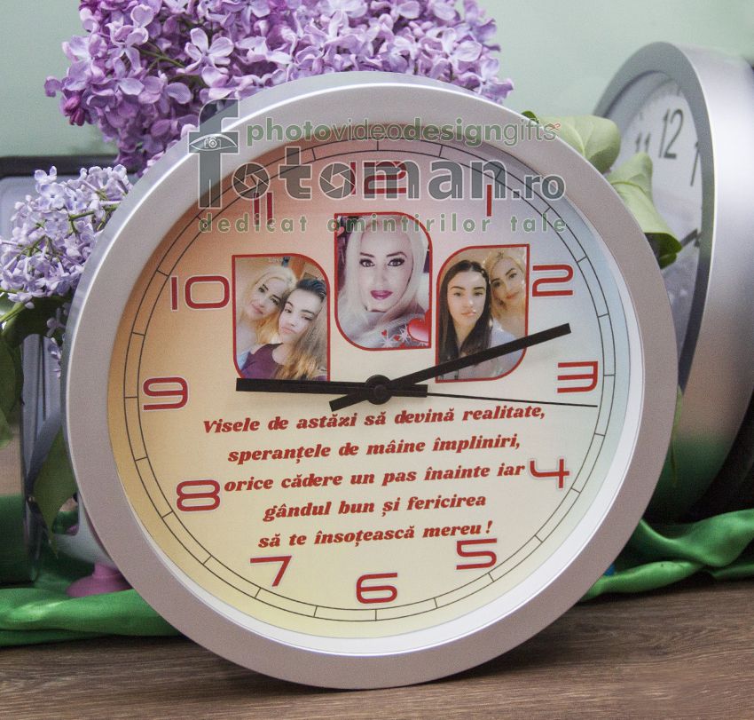 Ceas personalizat de perete-foto&mesaj