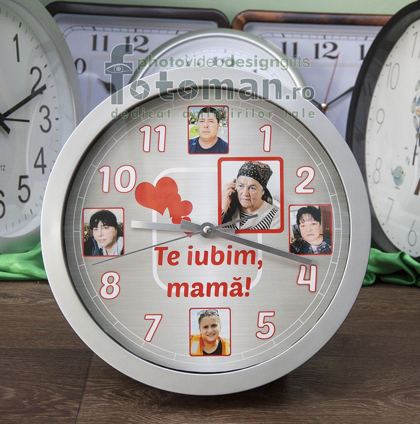Ceas personalizat de perete-foto&mesaj