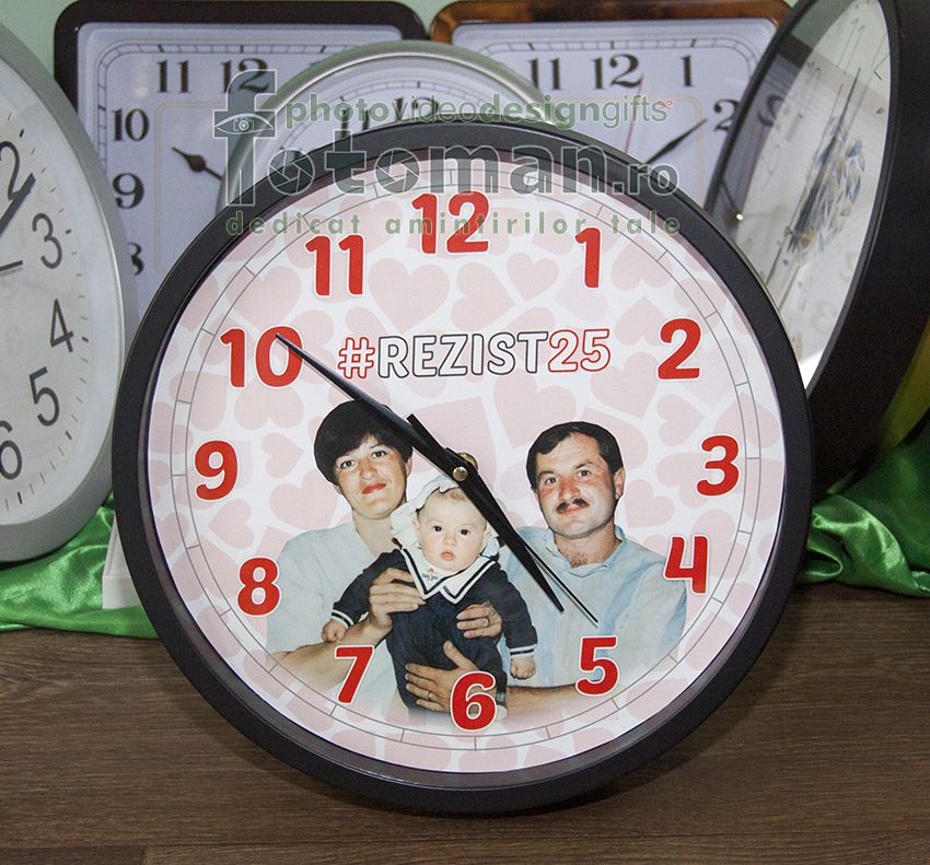 Ceas personalizat de perete-foto&mesaj