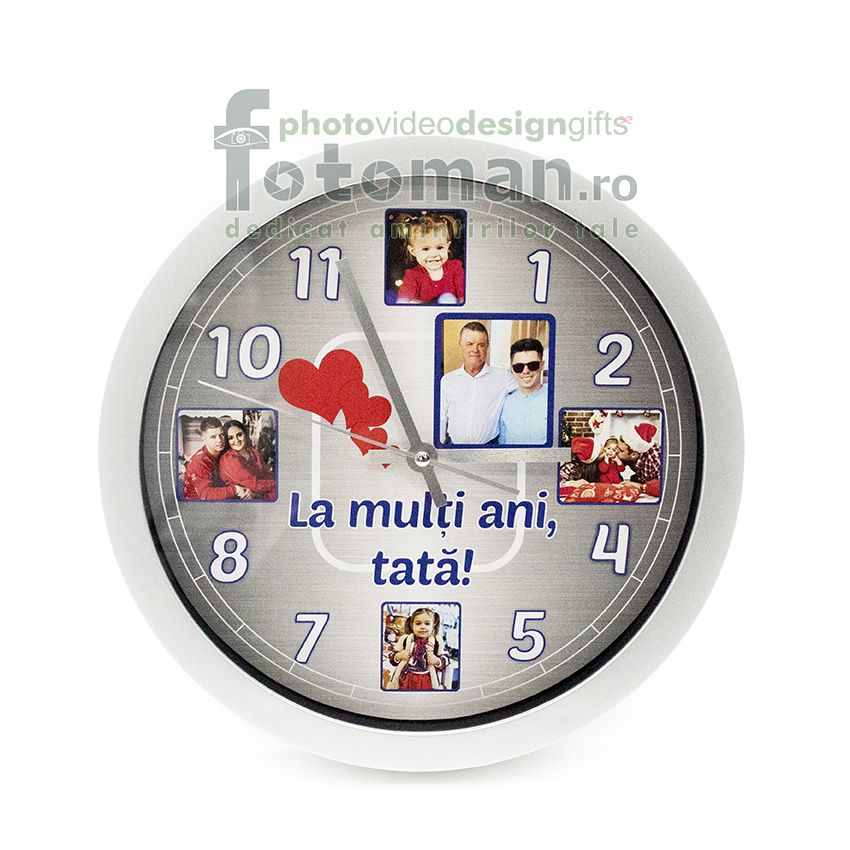 Ceas personalizat de perete-foto&mesaj