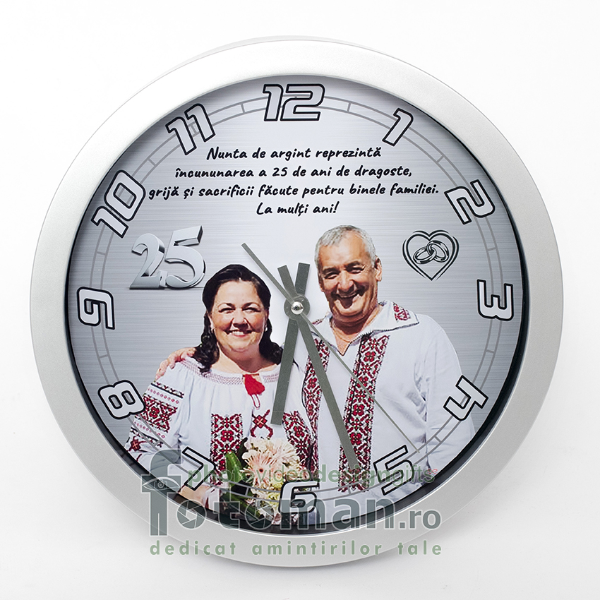 Ceas personalizat de perete-foto&mesaj
