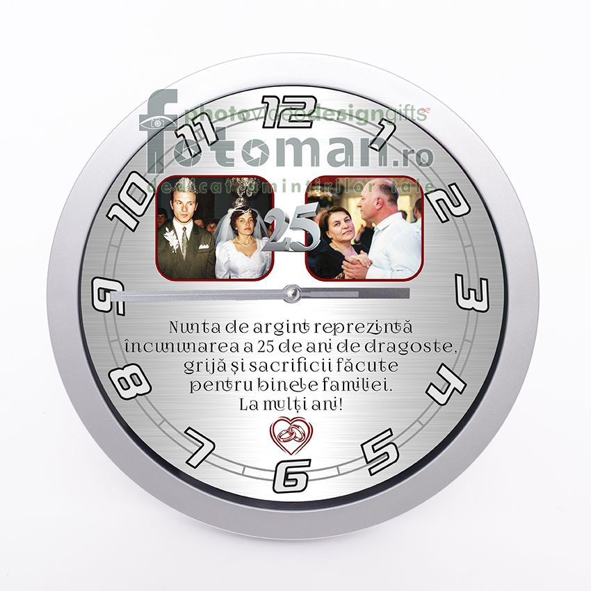 Ceas personalizat de perete-foto&mesaj