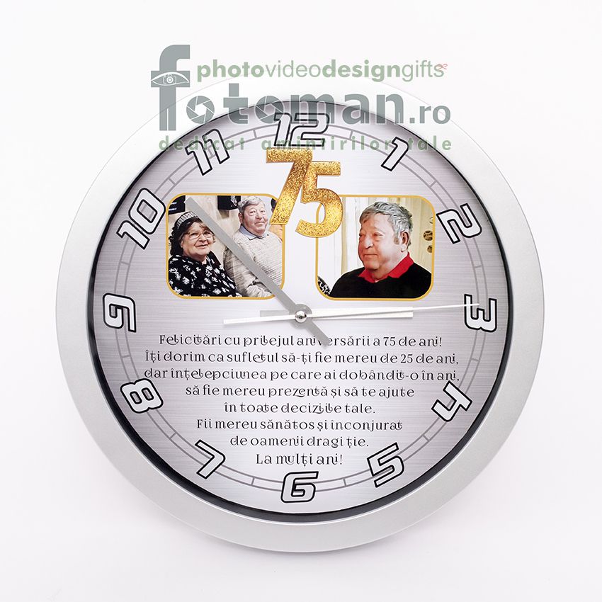 Ceas personalizat de perete-foto&mesaj