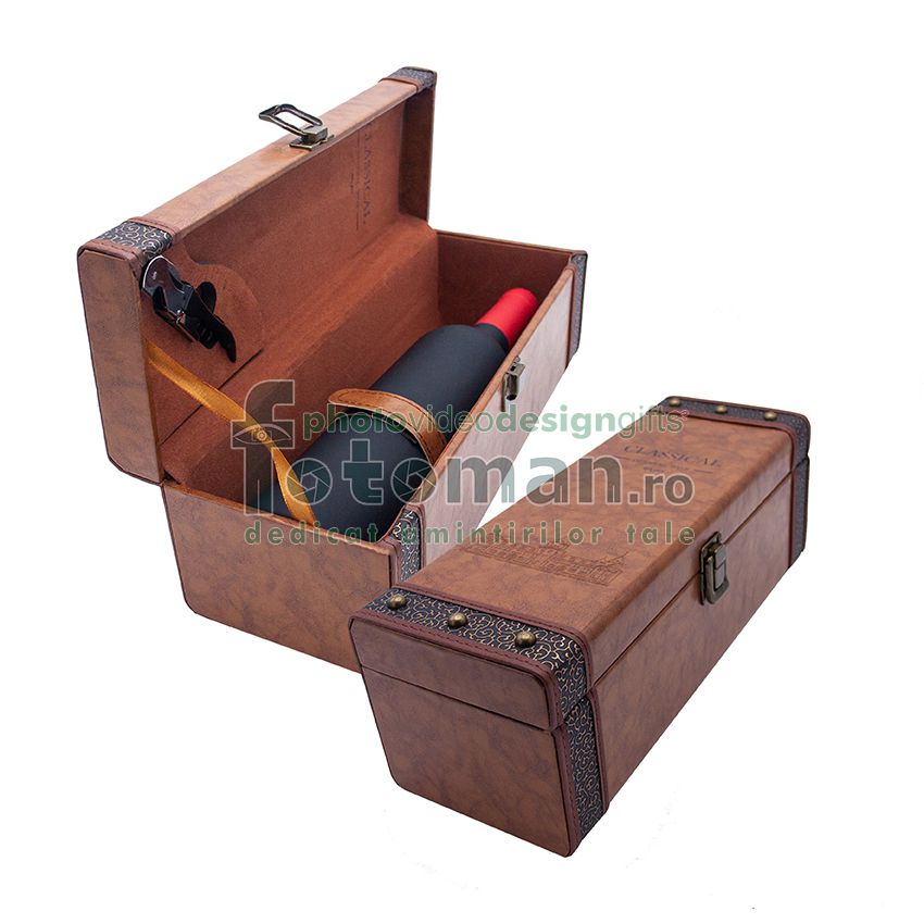 Cutie pentru sticle de vin cu accesorii