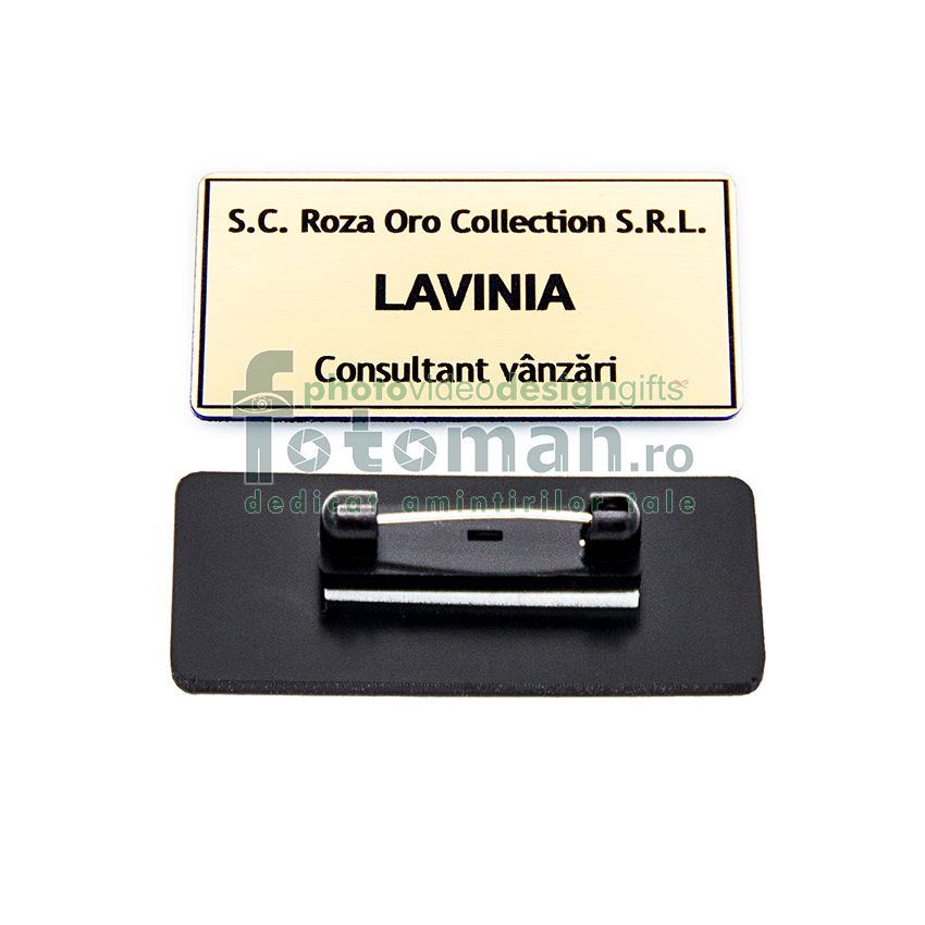 Ecuson gravat personalizat cu prindere ac