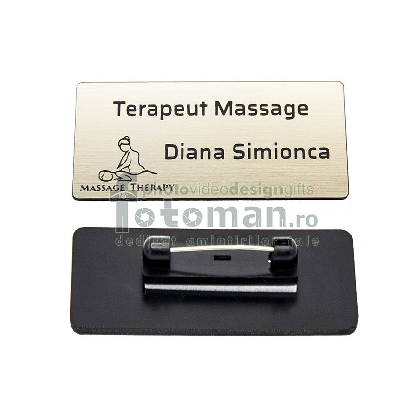 Ecuson gravat personalizat cu prindere ac