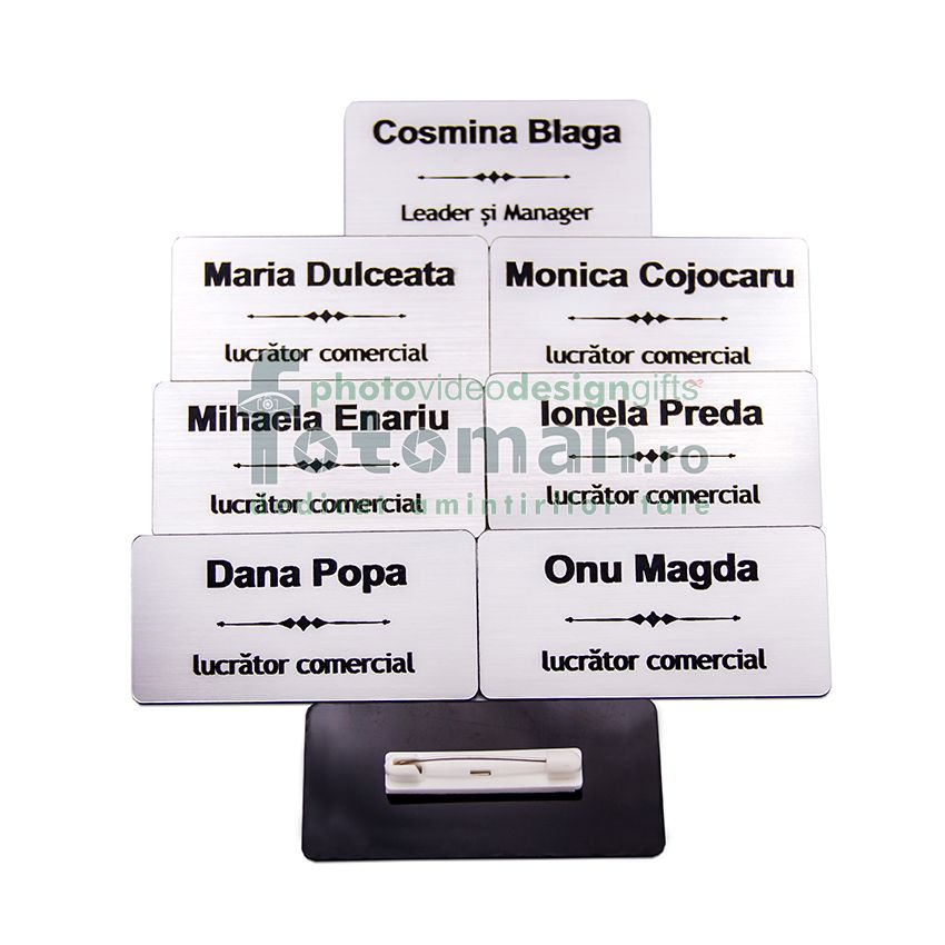 Ecuson gravat personalizat cu prindere ac