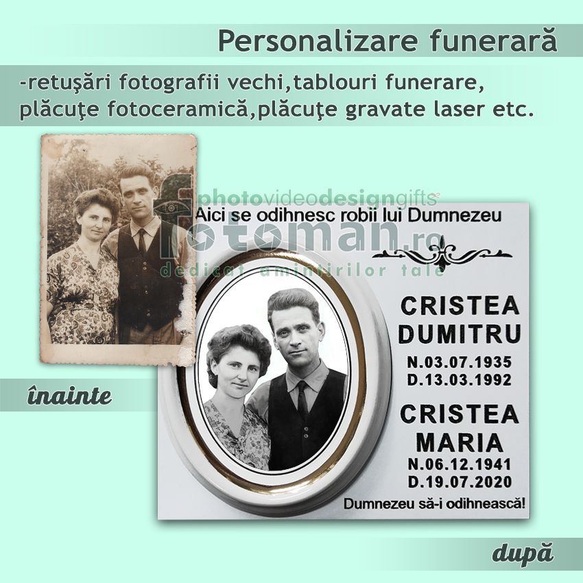 Fotoceramica funerara personalizata