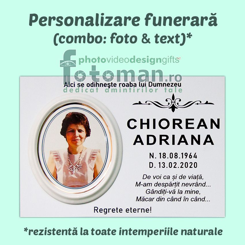 Fotoceramica funerara personalizata