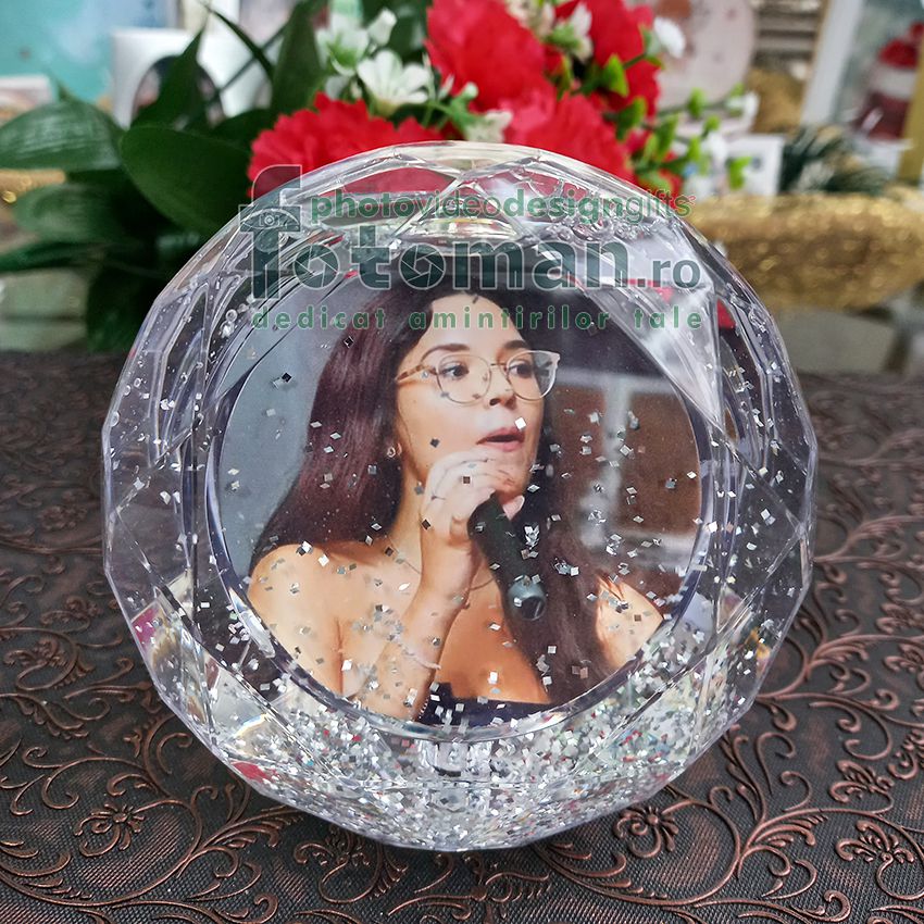 Glob foto personalizat-cristal