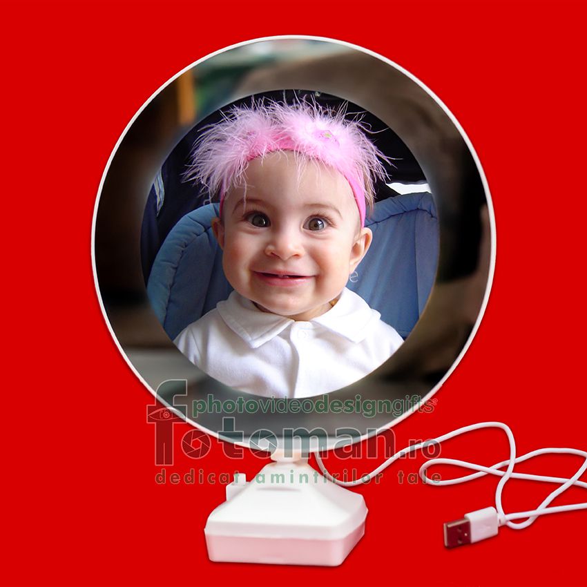 Oglinda magica foto LED -rotunda  