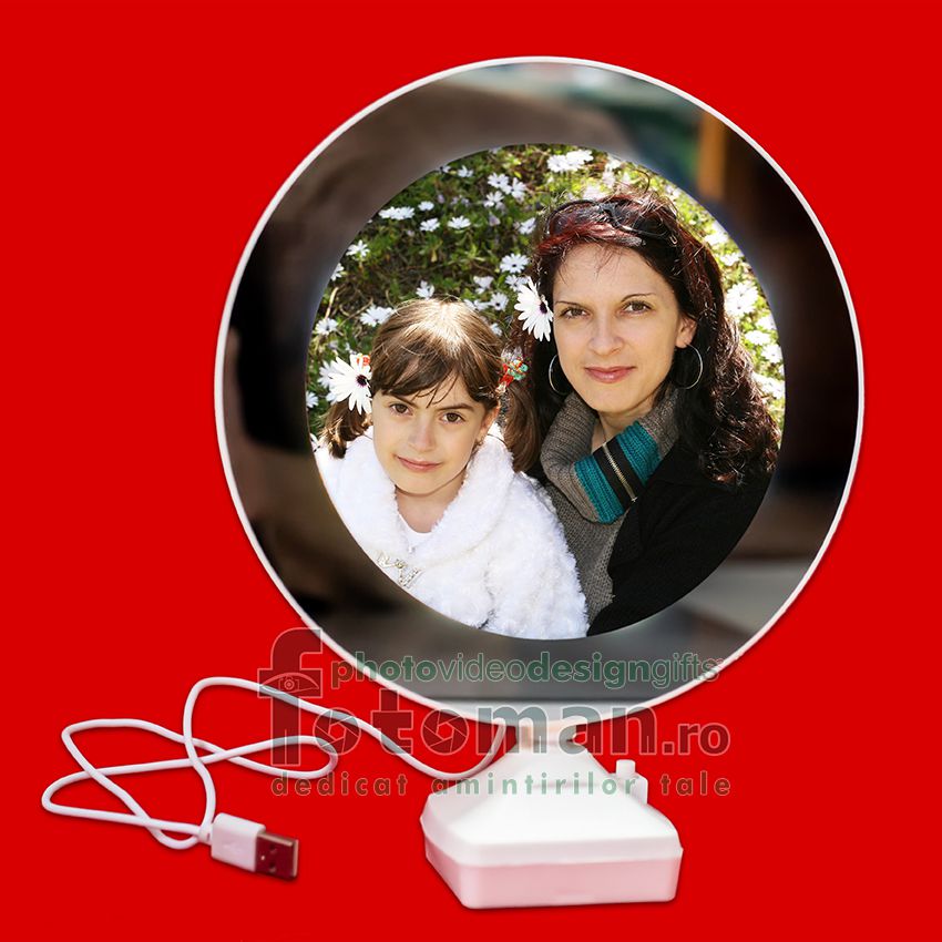 Oglinda magica foto LED -rotunda  