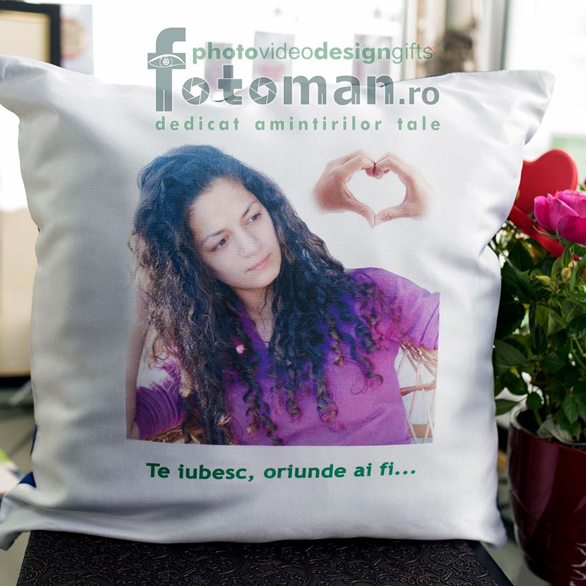 Perna personalizata alba cu spate color