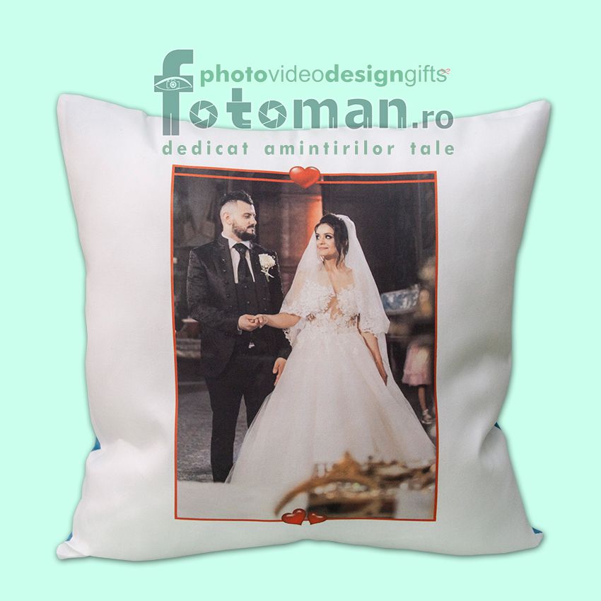 Perna personalizata alba cu spate color