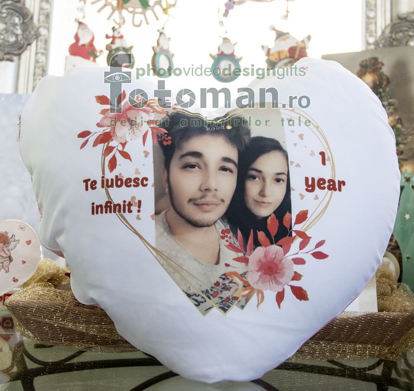 Perna personalizata alba-inima
