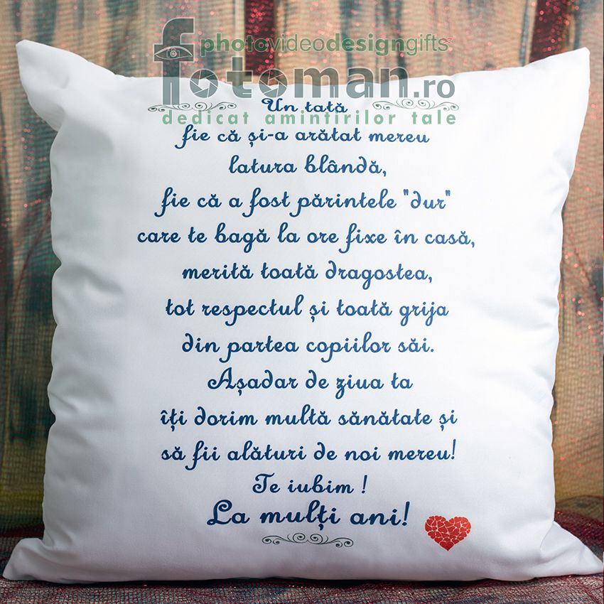 Perna personalizata alba-patrat