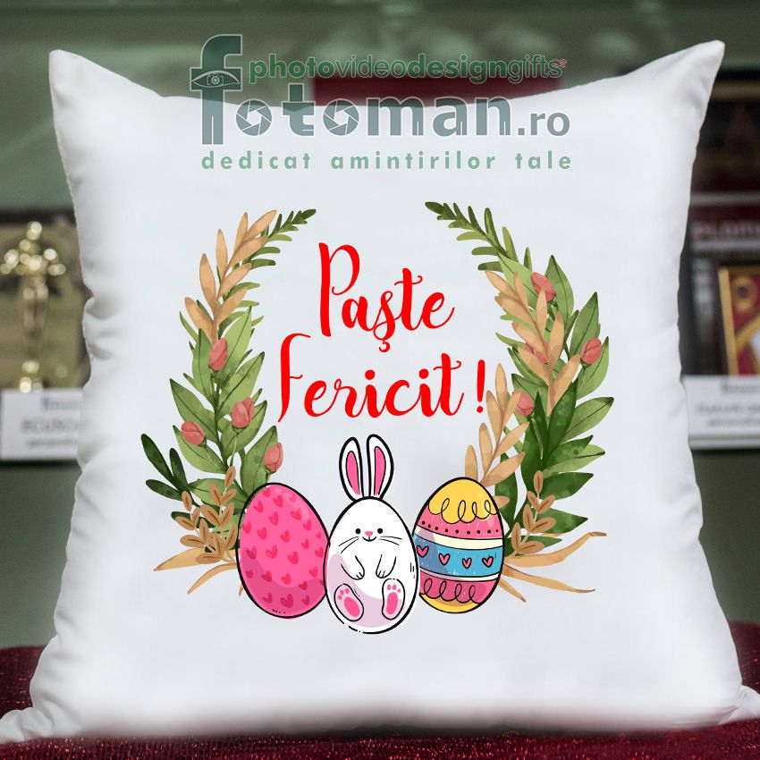 Perna personalizata alba-patrat