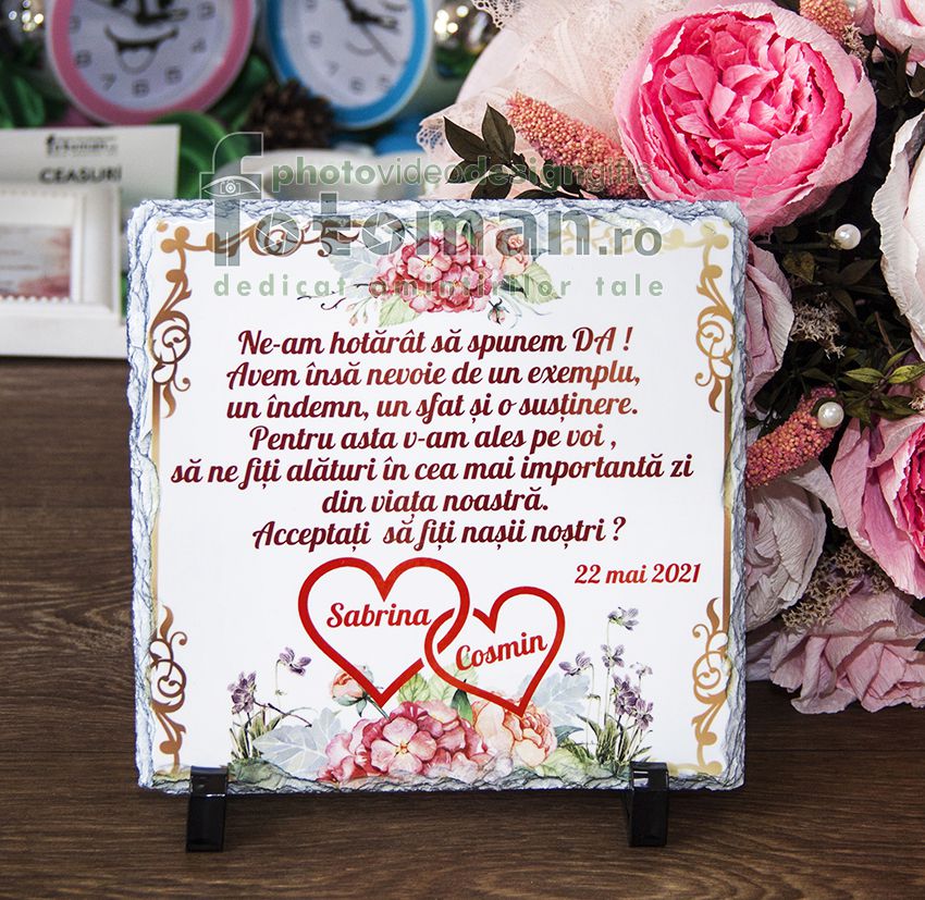Piatra personalizata foto-text