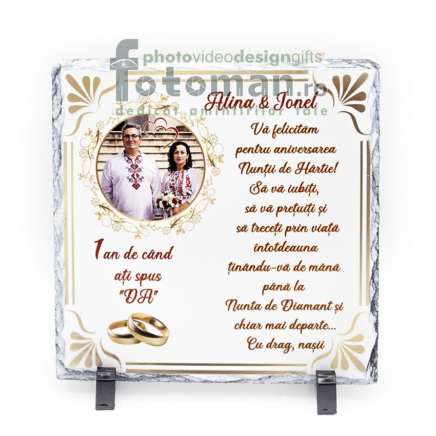 Piatra personalizata foto-text