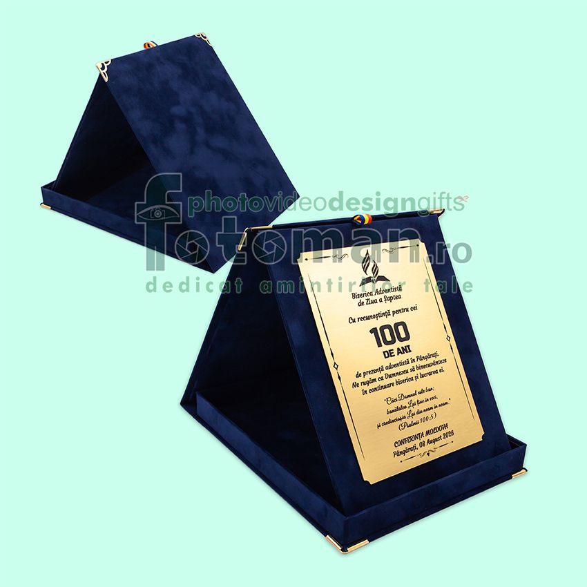 Placheta personalizata in cutie catifea