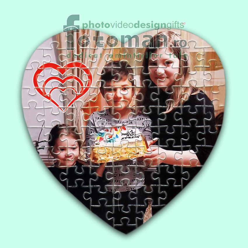 Puzzle personalizat carton-inima