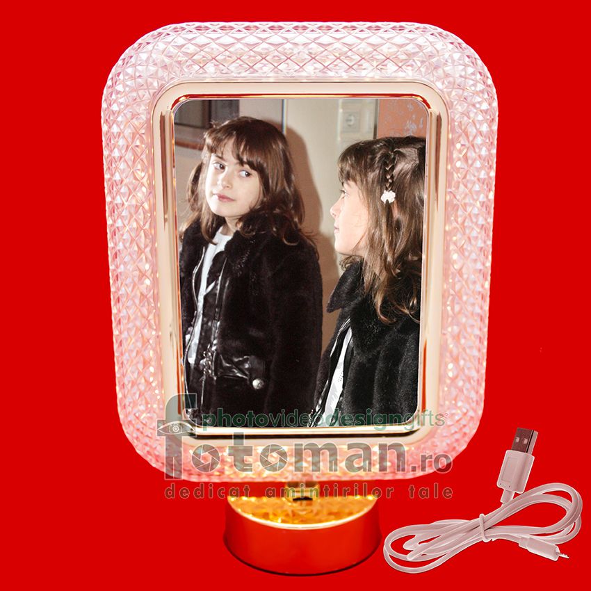 Rama foto cu oglinda si Leduri