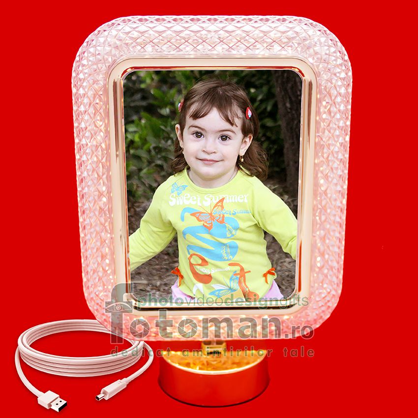 Rama foto cu oglinda si Leduri