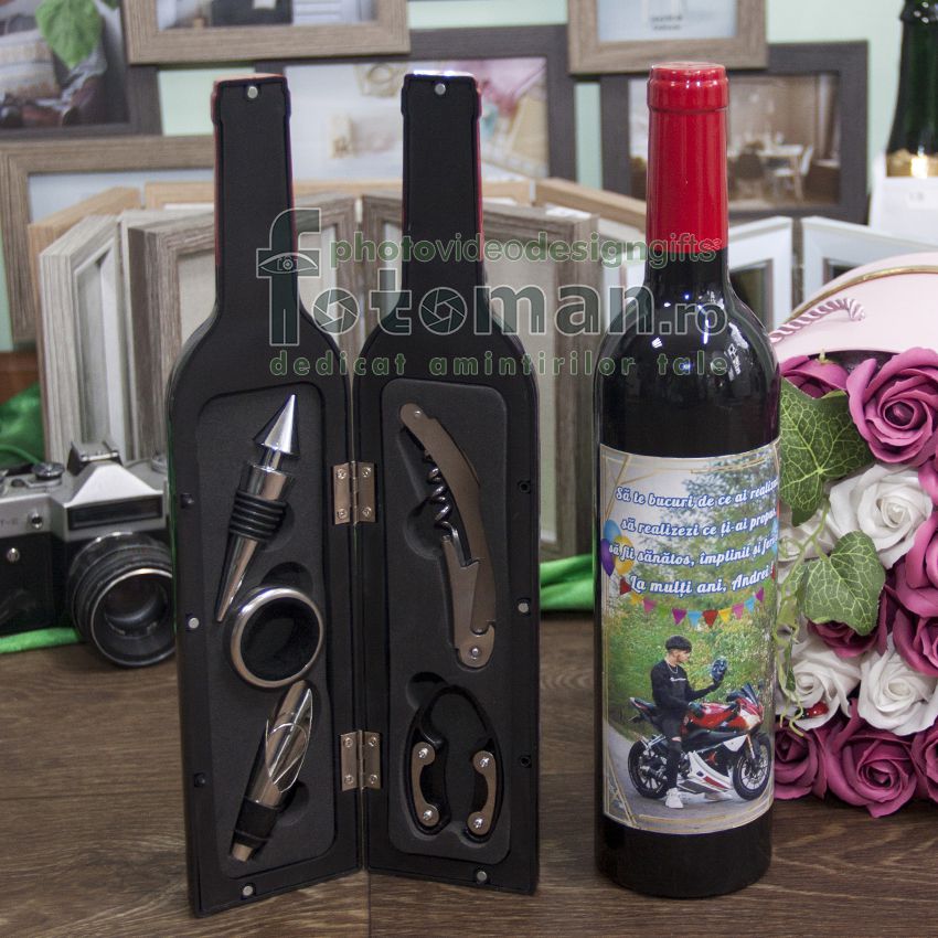 Sticla magnetica & set desfacator vin