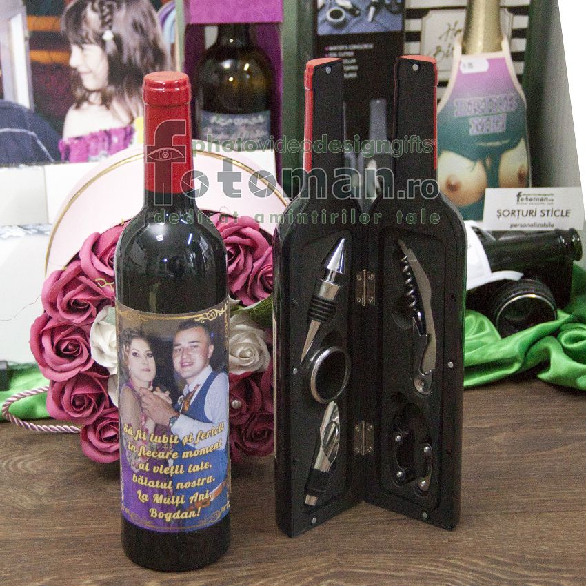 Sticla magnetica & set desfacator vin