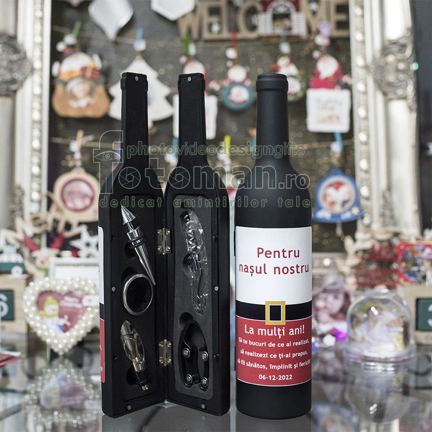 Sticla magnetica & set desfacator vin