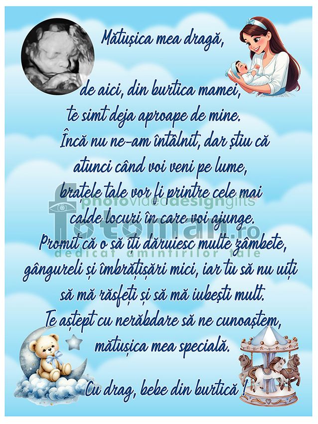 Tablou bebe cu ecograf