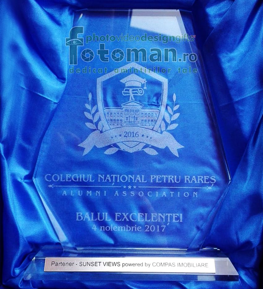 Trofee sticla gravate